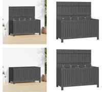 vidaXL Coffre de jardin Gris 121x55x64 cm Pin massif - Coffre de jardin - Coffres de jardin - Boîte de rangement de jardin