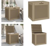vidaXL Coffre de jardin Marron clair 55,5x43x53 cm Polypropylène - Coffre de jardin - Coffres de jardin - Boîte de rangement