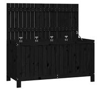 vidaXL Coffre de jardin noir 121x55x64 cm pin massif