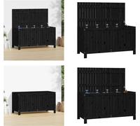 vidaXL Coffre de jardin noir 121x55x64 cm Pin massif - Coffre de jardin - Coffres de jardin - Boîte de rangement de jardin