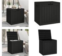 vidaXL Coffre de jardin Noir 55,5x43x53 cm Polypropylène - Coffre de jardin - Coffres de jardin - Boîte de rangement