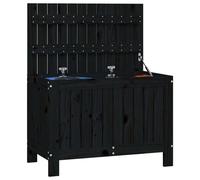 vidaXL Coffre de jardin noir 76x42,5x54 cm pin massif