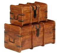 Coffre de rangement 2 pcs Bois d'acacia et finition en Sesham