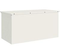 vidaXL Coffre de rangement d'extérieur blanc 100 x 50,5 x 50 cm en acier