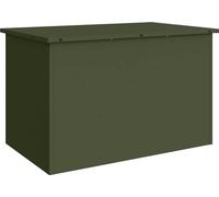 vidaXL Coffre de rangement d'extérieur vert olive 80 x 50,5 x 50 cm en acier