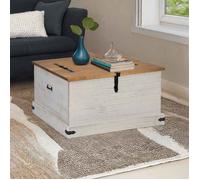 vidaXL Coffre de rangement HALDEN 91x91x47 cm en pin massif blanc