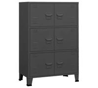 vidaXL Coffre de rangement industriel Anthracite 75x40x115 cm Métal