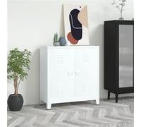 vidaXL Coffre de rangement industriel Blanc Acier