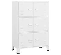 vidaXL Coffre de Rangement Industriel Blanc 75x40x115 cm Métal