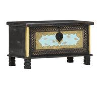 vidaXL Coffre de rangement en bois de manguier massif 80x40x45 cm Noir