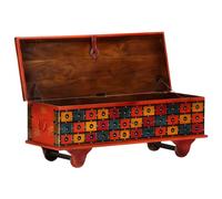vidaXL Coffre de rangement rouge 110 x 40 x 40 cm en bois massif d'acacia