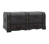 vidaXL Coffre de Rangement Table Basse Caisse de Stockage Boîte de Rangement Meuble de Rangement Chambre Intérieur Bois Large Noir