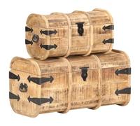 vidaXL Coffres de rangement 2 pcs Bois de manguier massif Marron