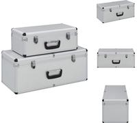 vidaXL Coffrets de rangement 2 pièces Argent Aluminium - Caisses à outils