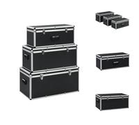 vidaXL Coffrets de rangement 3 pièces noir aluminium - Caisses à outils