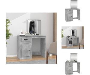 vidaXL Coiffeuse avec miroir gris béton 90x50x132,5 cm Bois composite - Coiffures
