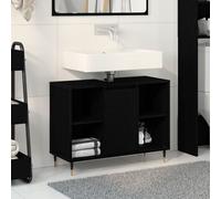 vidaXL Coiffeuse Chêne Noir Bois d'Ingénierie Moyen