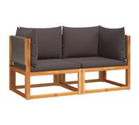 vidaXL Coin salon de jardin avec coussins 2 pcs. Bois acacia & corde