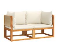 vidaXL Coin salon de jardin avec coussins 2 pcs. Bois acacia & corde
