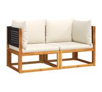 vidaXL Coin salon de jardin avec coussins 2 pcs. Bois acacia & rotin