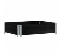 vidaXL Collier de Palette Noir 80x60 cm Bois de pin Solide, côté Palette, boîte à Palette, Cadre d’empilage de Palette, Palette de rehausse