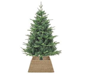 vidaXL Collier de Sapin de Noël Marron 70 x 70 x 28 cm, Salon, déco de Noël carrée Moderne, Alternative au col de Sapin, Design éco, Finition Rustique