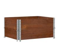 vidaXL Colliers de Palette 2 pcs Marron 80x60 cm Bois de pin Solide, côté Palette, boîte à Palette, Cadre d’empilage de Palette, Palette de rehausse