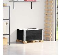 vidaXL Colliers de palette 2 pcs noir 80x60 cm bois de pin solide