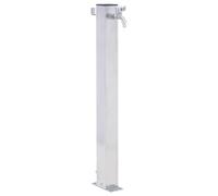 vidaXL Colonne à eau de jardin 40 cm – Acier inoxydable carré, robinet sur pied
