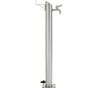 vidaXL Colonne d'eau de jardin ronde Acier inoxydable 95 cm Gris
