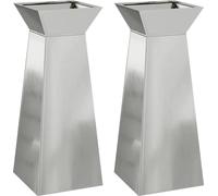 vidaXL Colonne planteur 2 pcs argent 40 x 40 x 100 cm
