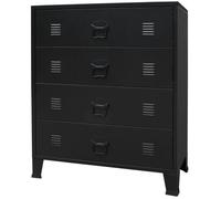 vidaXL Commode à tiroirs style industriel Métal 78 x 40 x 93 cm Noir