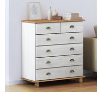 vidaXL Commode avec tiroir Blanc 91 x 40 x 95,5 cm Bois de pin massif