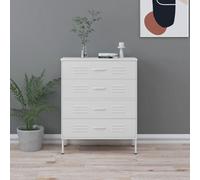 vidaXL Commode Blanc 80x35x101,5 cm Acier