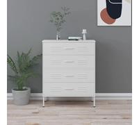 VIDAXL Commode Blanc Acier