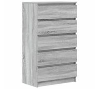 vidaXL Commode, Buffet avec 5 Tiroirs, Armoire de Rangement, Meuble de Salle de Séjour Chambre à Coucher, Moderne, Sonoma Gris Bois d'Ingénierie