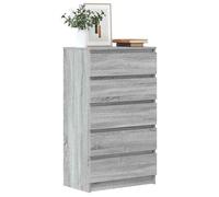vidaXL Commode – Sonoma, 5 tiroirs, bois d'ingénierie, gris 60x36x103 cm