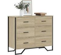 vidaXL Commode chêne sonoma 91x35,5x74,5 cm bois d'ingénierie Marron G