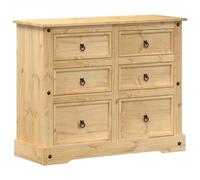 vidaXL Commode Corona 110x43x91 cm Bois Massif de pin, Commode à tiroirs, classeur, Armoire à tiroirs, Armoire de Rangement, Buffet