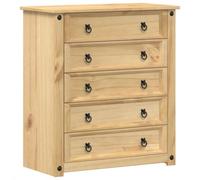 Commode Corona 80x40x89 cm bois massif de pin, commode à tiroirs, classeur, armoire à tiroirs, armoire de rangement, 4005673