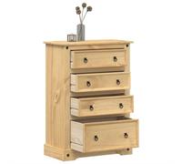 vidaXL Commode Corona 80x43x114 cm bois massif de pin Marron