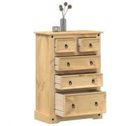 vidaXL Commode Corona 80x43x114 cm bois massif de pin Marron