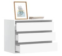 vidaXL Commode d'angle Blanc 80x41x58 cm Bois d'ingénierie, Commode à tiroirs, classeur, Armoire à tiroirs, Armoire de Rangement, Buffet