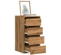 vidaXL Commode d'angle chêne artisanal à tiroirs 40x41x76 cm bois d'ingénierie Marron