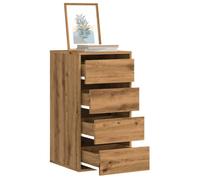 vidaXL Commode d'angle chêne Artisanal 40x41x76 cm Bois d'ingénierie, Commode à tiroirs, classeur, Armoire à tiroirs, Armoire de Rangement, Buffet