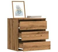 vidaXL Commode d'angle chêne Artisanal 60x41x58 cm Bois d'ingénierie, Commode à tiroirs, classeur, Armoire à tiroirs, Armoire de Rangement, Buffet