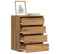 vidaXL Commode d'angle chêne artisanal 60x41x76 cm bois d'ingénierie, commode à tiroirs, classeur, armoire à tiroirs, 852878