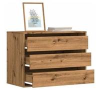 vidaXL Commode d'angle chêne Artisanal 80x41x58 cm Bois d'ingénierie, Commode à tiroirs, classeur, Armoire à tiroirs, Armoire de Rangement, Buffet