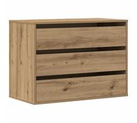 vidaXL Commode d'angle chêne Artisanal 80x41x58 cm Bois d'ingénierie, Commode à tiroirs, classeur, Armoire à tiroirs, Armoire de Rangement, Buffet