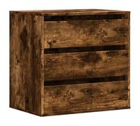 vidaXL Commode d'angle chêne fumé 60x41x58 cm Bois d'ingénierie, Commode à tiroirs, classeur, Armoire à tiroirs, Armoire de Rangement, Buffet